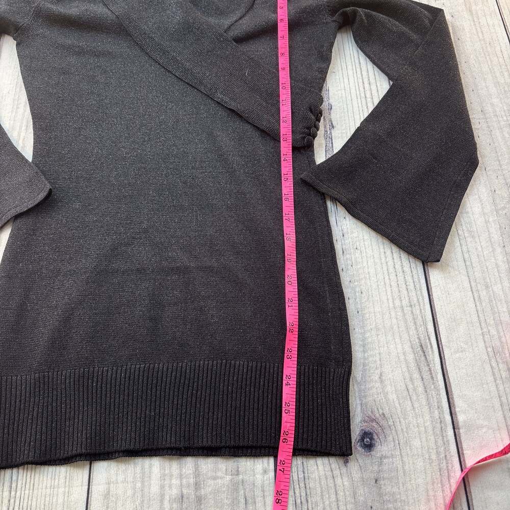 Arden B Sweater Dress Size S Black Cowl Neck Long Bell Sleeves Y2K - Picture 5 of 9